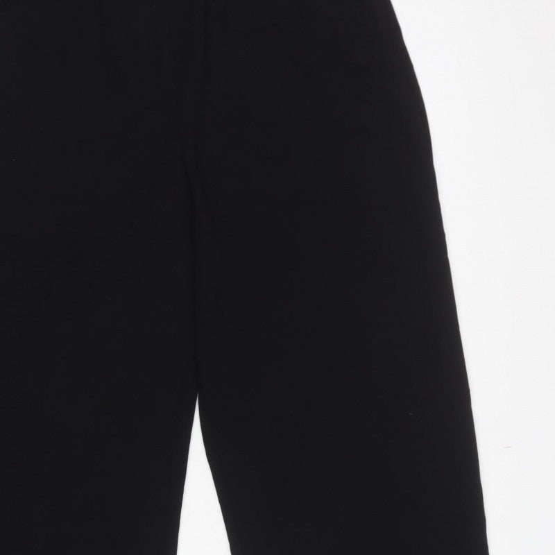 Marks and Spencer Women Black UK 14 Short Wide-Leg Trousers