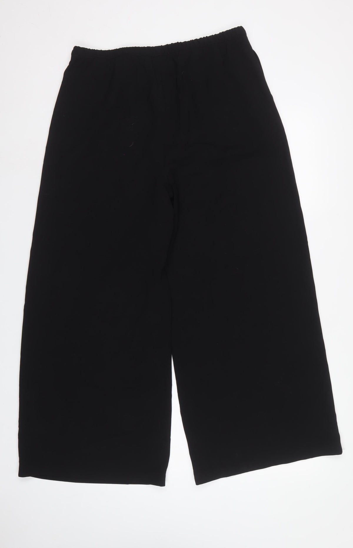 Marks and Spencer Women Black UK 14 Short Wide-Leg Trousers