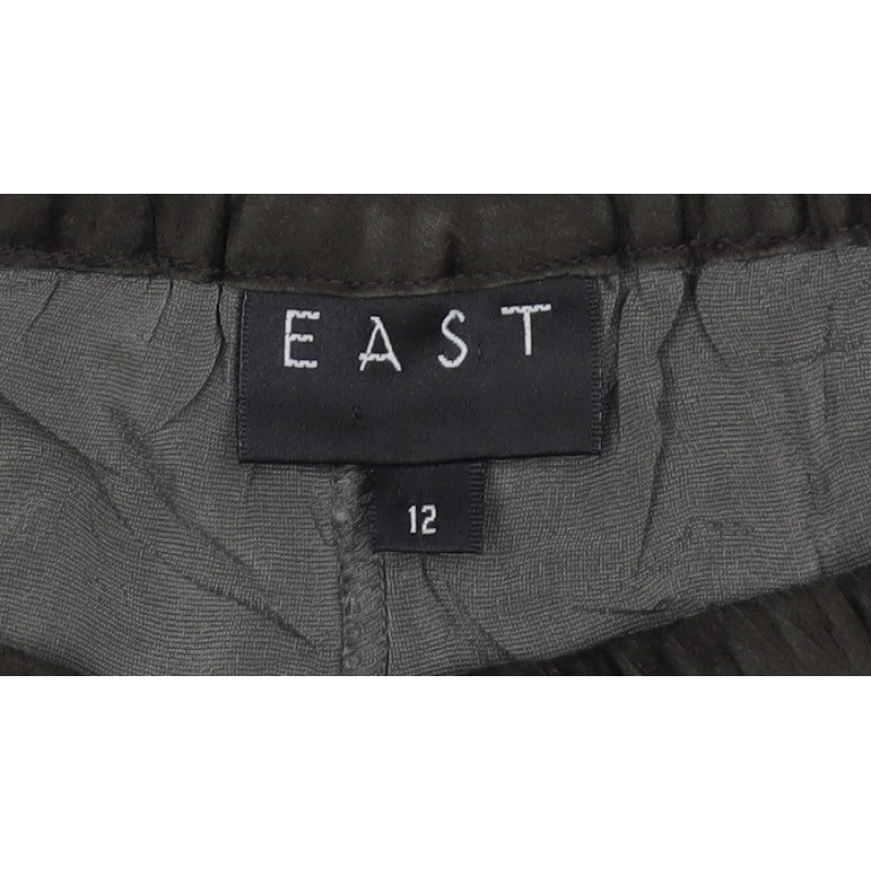 East Women Black Size 12 Crushed Velvet Wide-Leg Pull-On Trousers