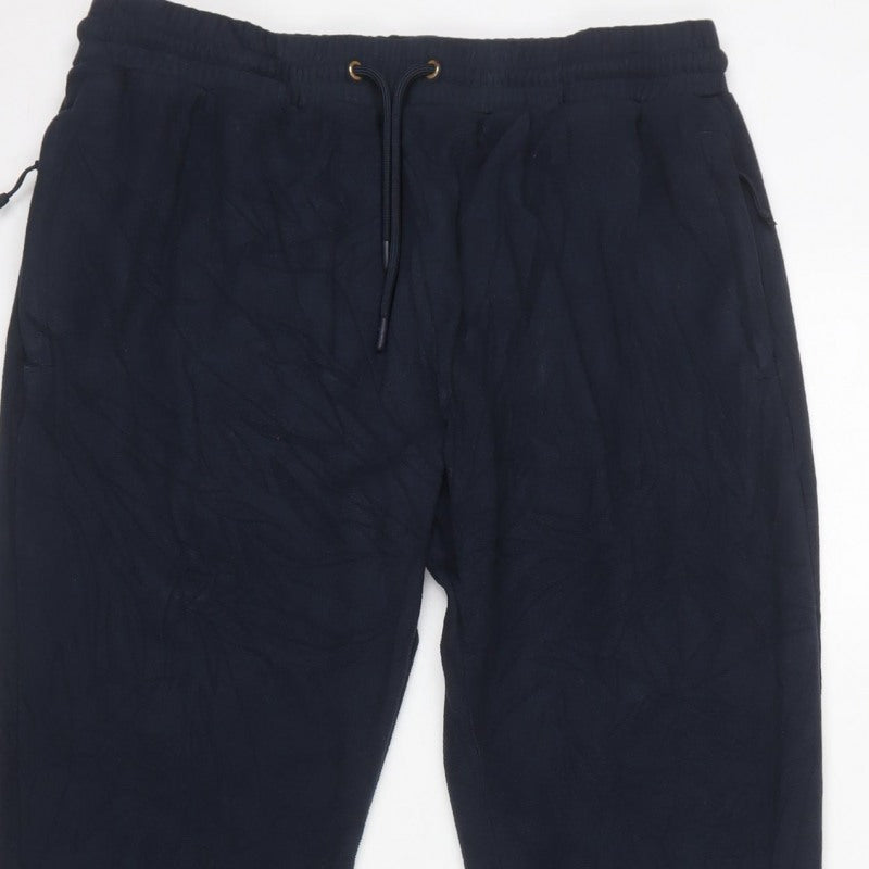 Marks and Spencer Men’s Navy M Regular Drawstring Jogger Trousers