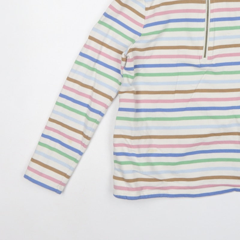 Joules Women’s Multicoloured UK 6 Striped 1/2 Zip Pullover Sweatshirt