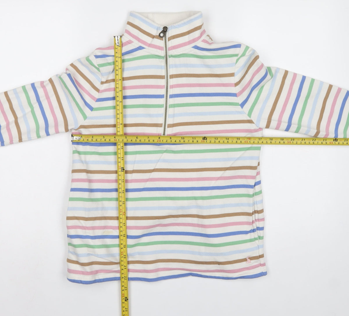Joules Women’s Multicoloured UK 6 Striped 1/2 Zip Pullover Sweatshirt