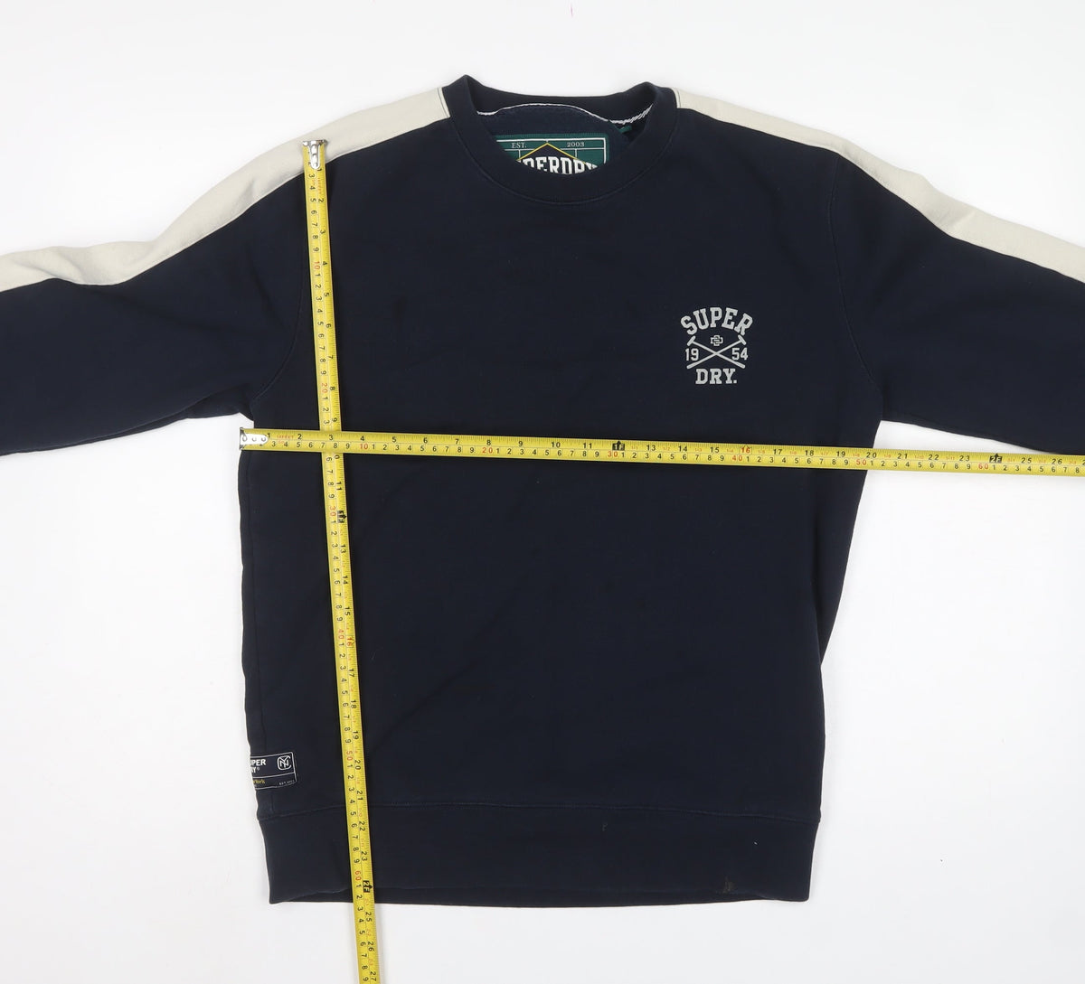 Superdry Men’s Blue S Pullover Crew Neck Logo Sweatshirt