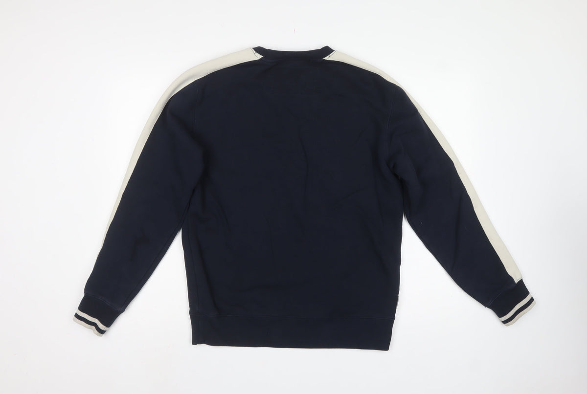 Superdry Men’s Blue S Pullover Crew Neck Logo Sweatshirt