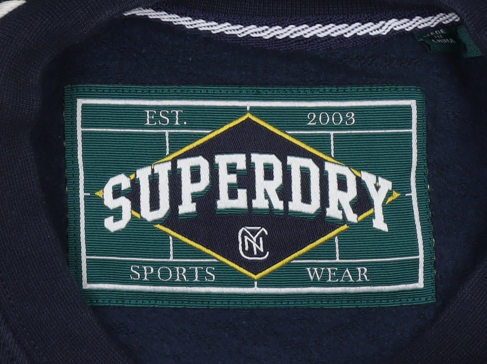 Superdry Men’s Blue S Pullover Crew Neck Logo Sweatshirt