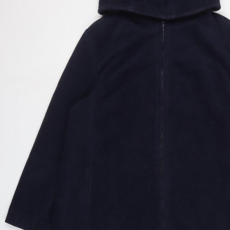 Jantique Women’s Blue XL Long Hooded Zip Overcoat