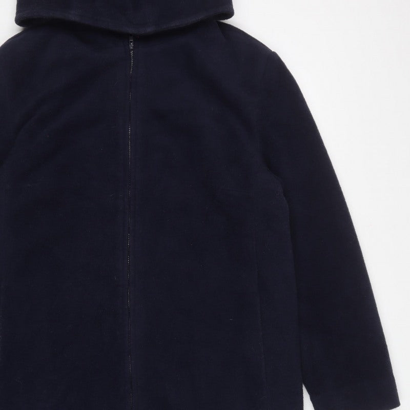 Jantique Women’s Blue XL Long Hooded Zip Overcoat