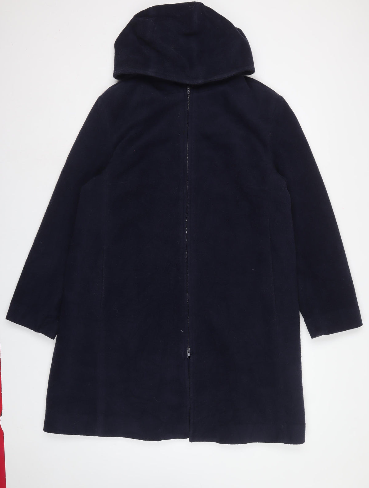 Jantique Women’s Blue XL Long Hooded Zip Overcoat