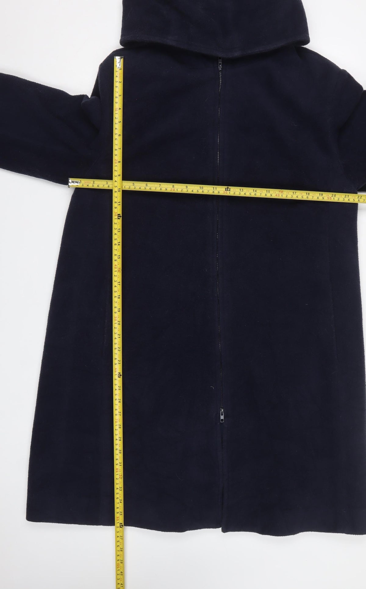 Jantique Women’s Blue XL Long Hooded Zip Overcoat