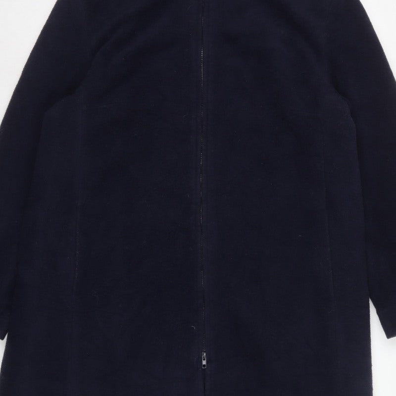 Jantique Women’s Blue XL Long Hooded Zip Overcoat