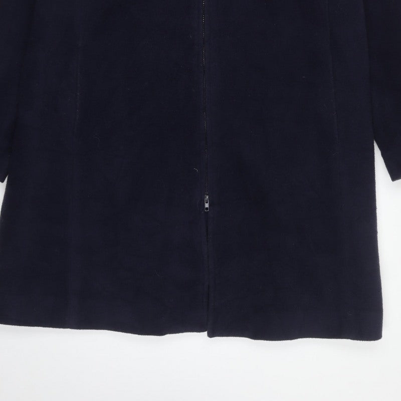 Jantique Women’s Blue XL Long Hooded Zip Overcoat