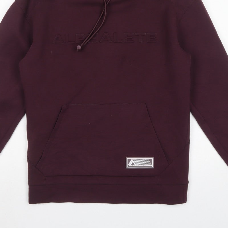 Alphalete Men’s Burgundy Small Pullover Hoodie Gym Logo Pockets