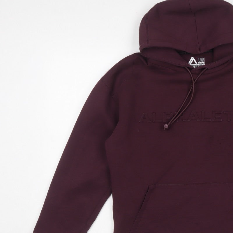 Alphalete Men’s Burgundy Small Pullover Hoodie Gym Logo Pockets