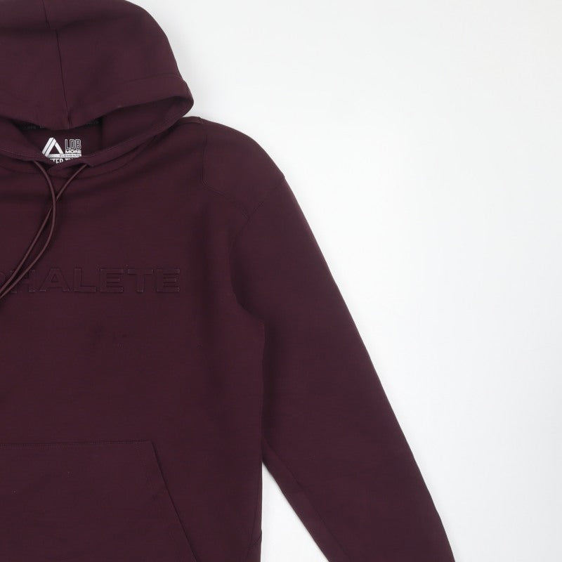 Alphalete Men’s Burgundy Small Pullover Hoodie Gym Logo Pockets