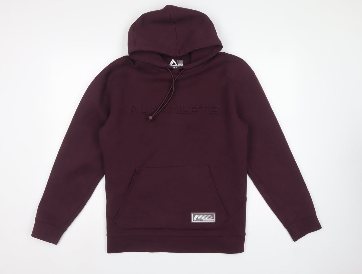 Alphalete Men’s Burgundy Small Pullover Hoodie Gym Logo Pockets