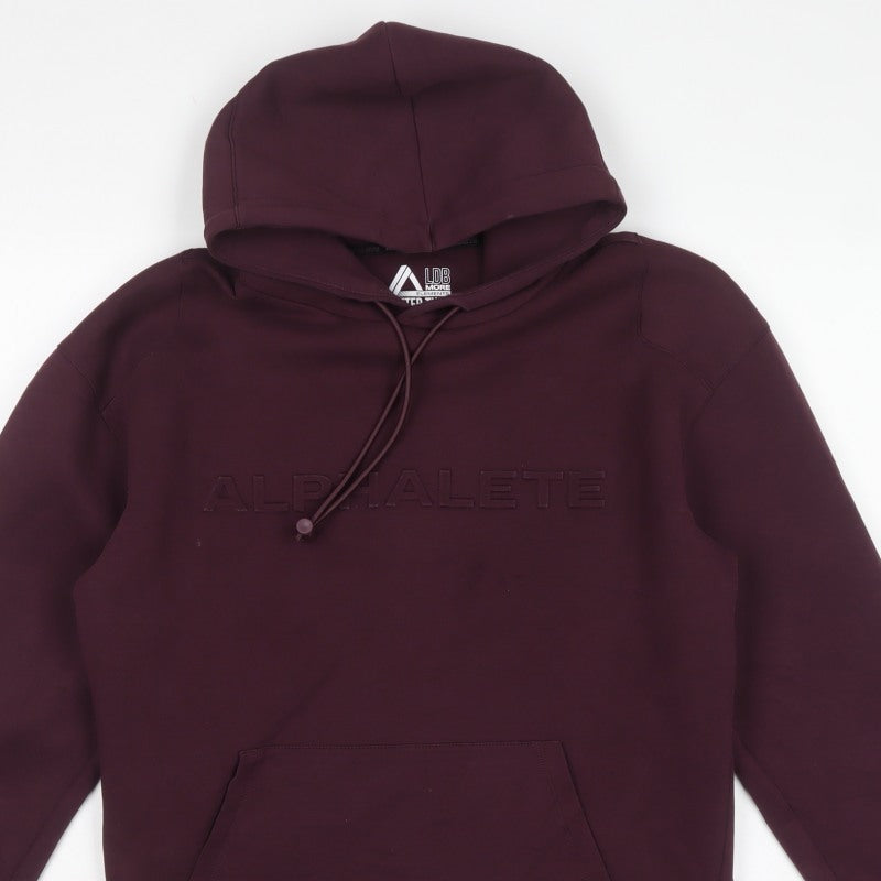 Alphalete Men’s Burgundy Small Pullover Hoodie Gym Logo Pockets