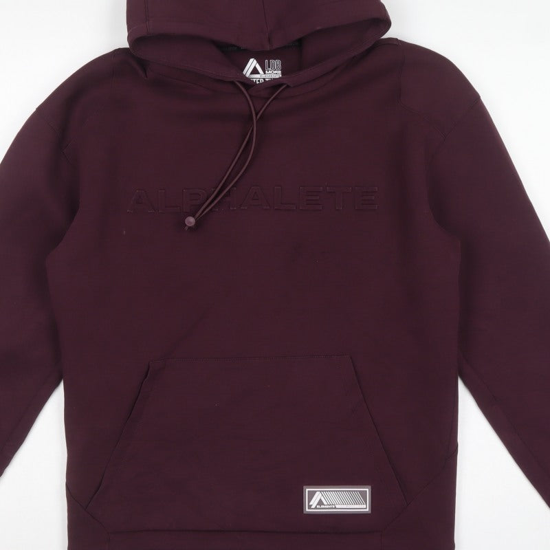 Alphalete Men’s Burgundy Small Pullover Hoodie Gym Logo Pockets