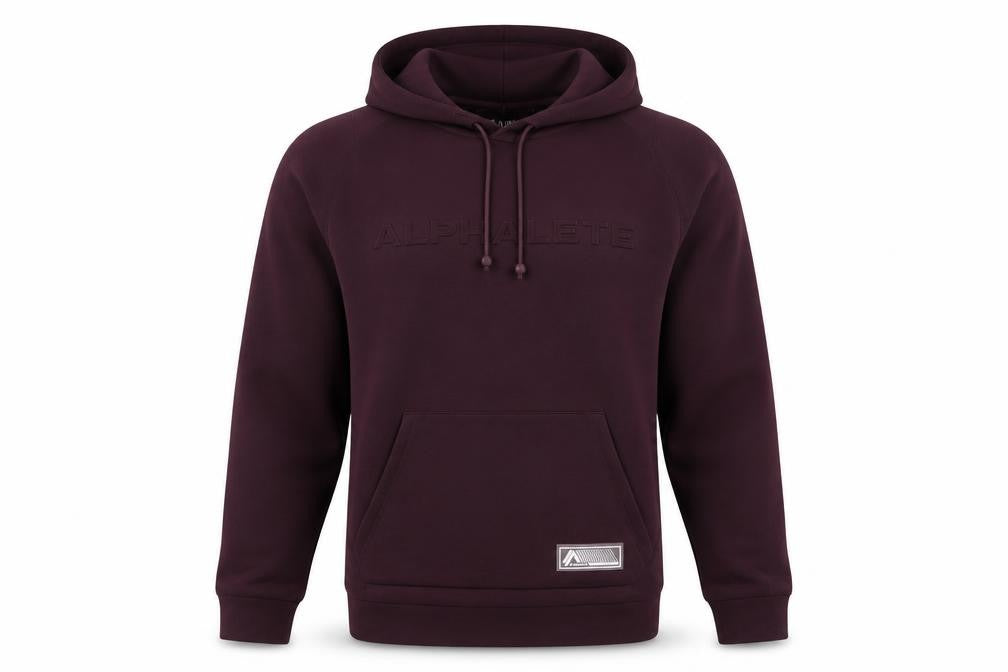 Alphalete Men’s Burgundy Small Pullover Hoodie Gym Logo Pockets