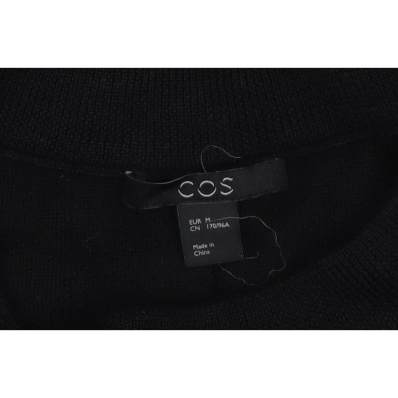 COS Women's Black M Wool Short Sleeve Tunic Pullover Jumper