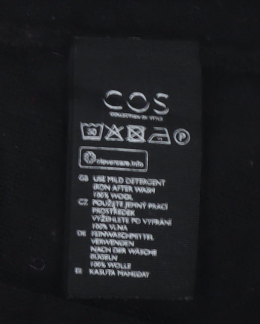 COS Women's Black M Wool Short Sleeve Tunic Pullover Jumper
