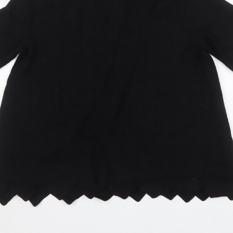 COS Women's Black M Wool Short Sleeve Tunic Pullover Jumper