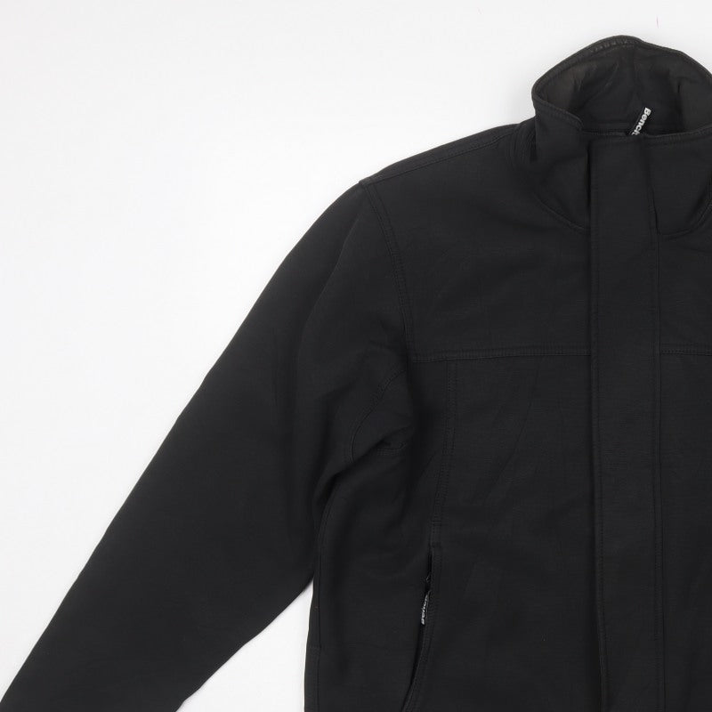 Bench Men's Black L Softshell Jacket Full Zip Stand Collar