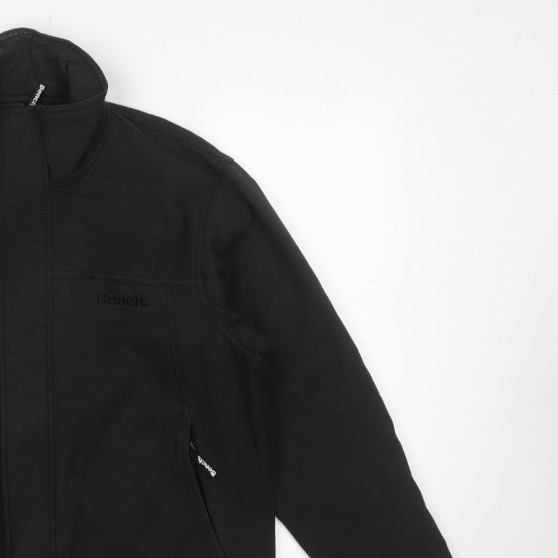 Bench Men's Black L Softshell Jacket Full Zip Stand Collar
