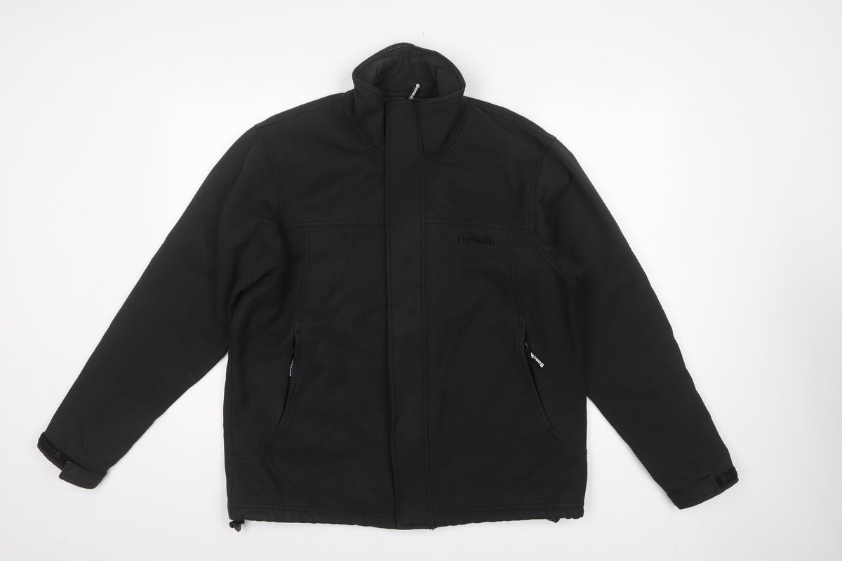 Bench Men's Black L Softshell Jacket Full Zip Stand Collar