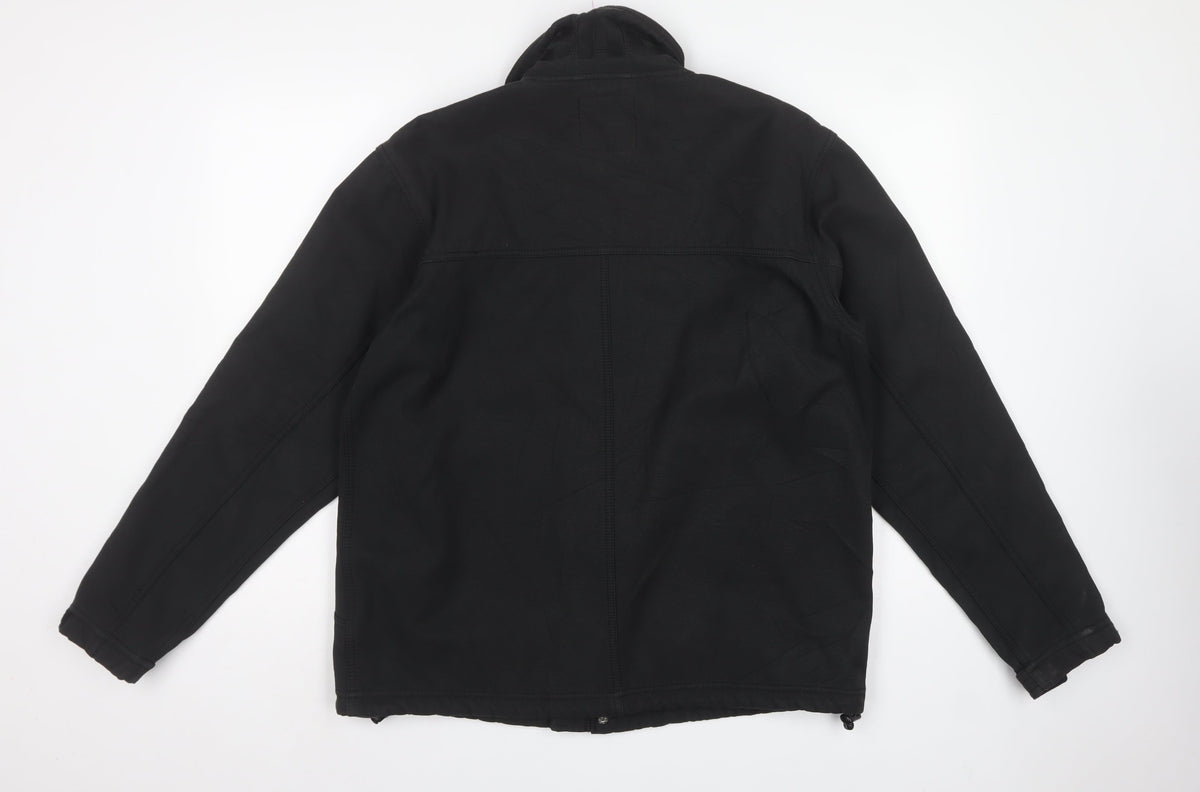 Bench Men's Black L Softshell Jacket Full Zip Stand Collar