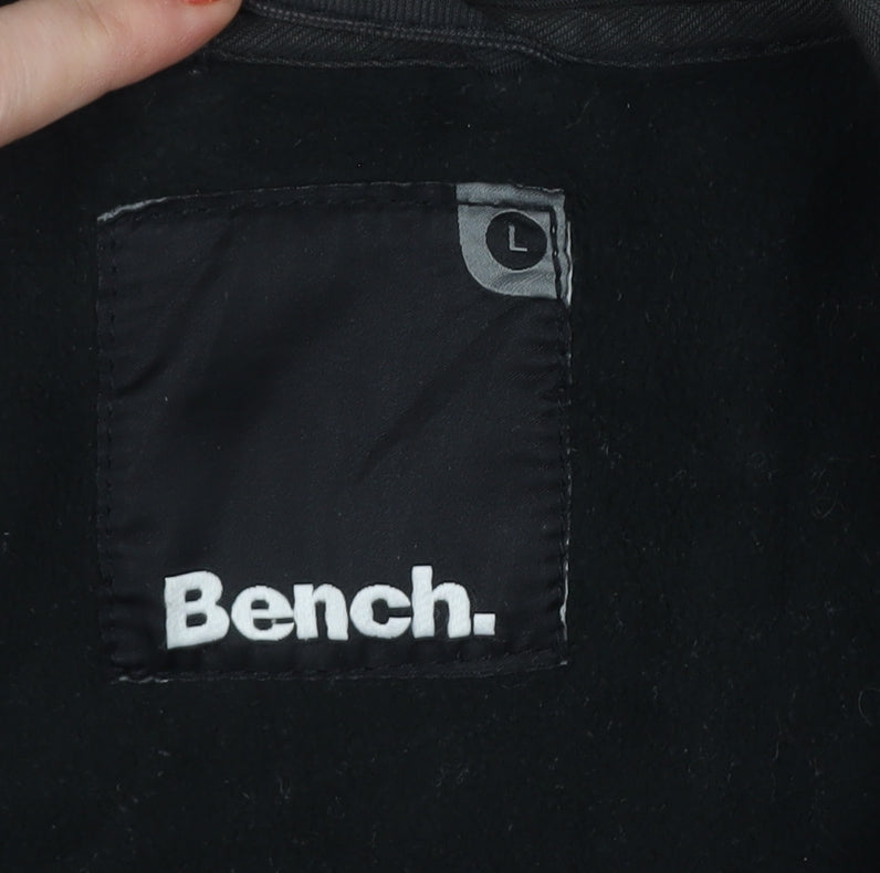 Bench Men's Black L Softshell Jacket Full Zip Stand Collar