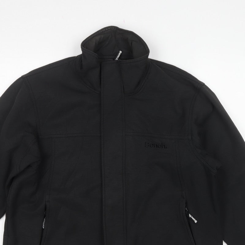 Bench Men's Black L Softshell Jacket Full Zip Stand Collar
