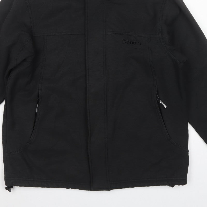 Bench Men's Black L Softshell Jacket Full Zip Stand Collar