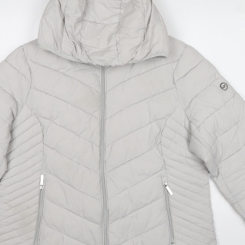 Michael Michael Kors Women Grey XL Hooded Packable Puffer Jacket