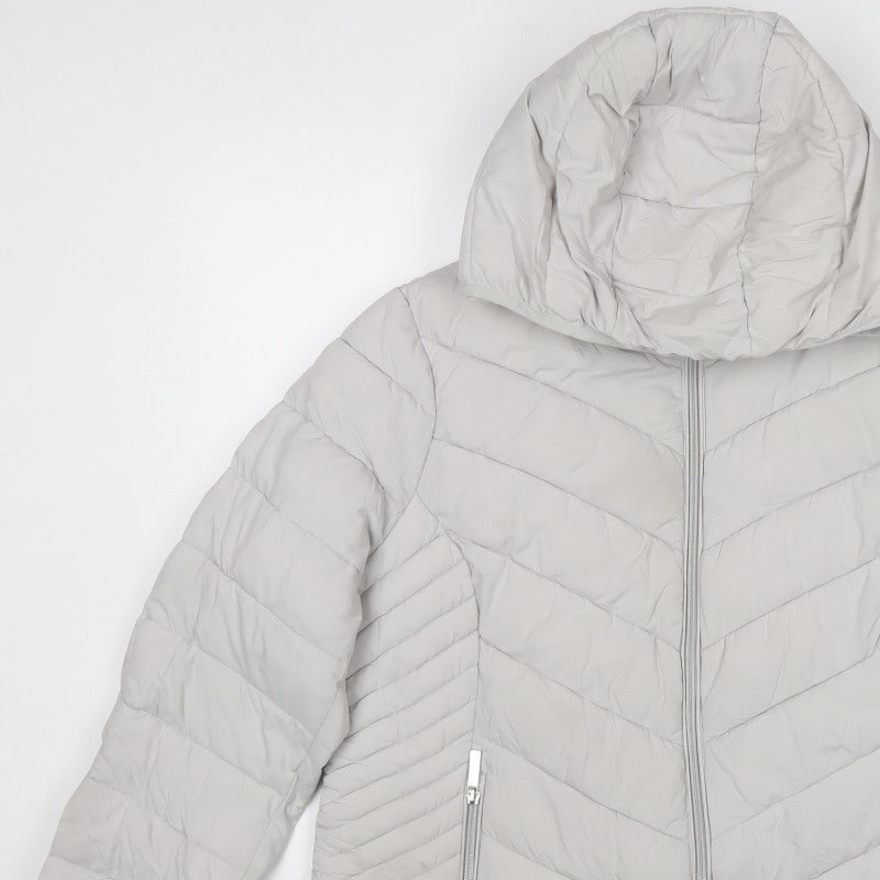 Michael Michael Kors Women Grey XL Hooded Packable Puffer Jacket
