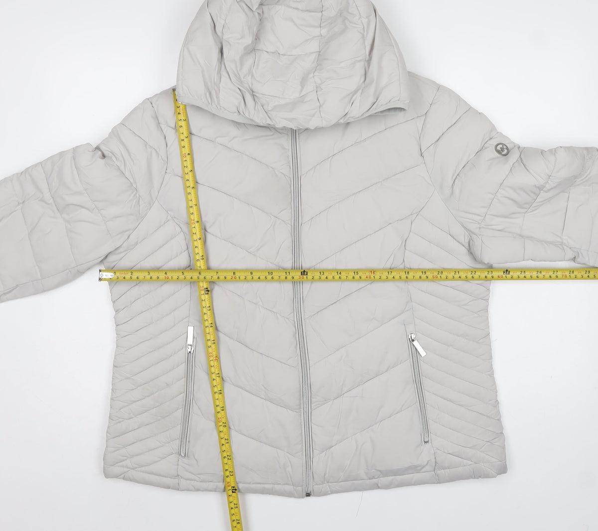 Michael Michael Kors Women Grey XL Hooded Packable Puffer Jacket