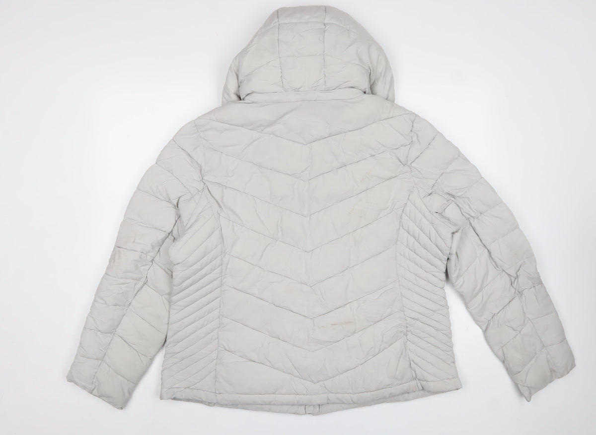Michael Michael Kors Women Grey XL Hooded Packable Puffer Jacket
