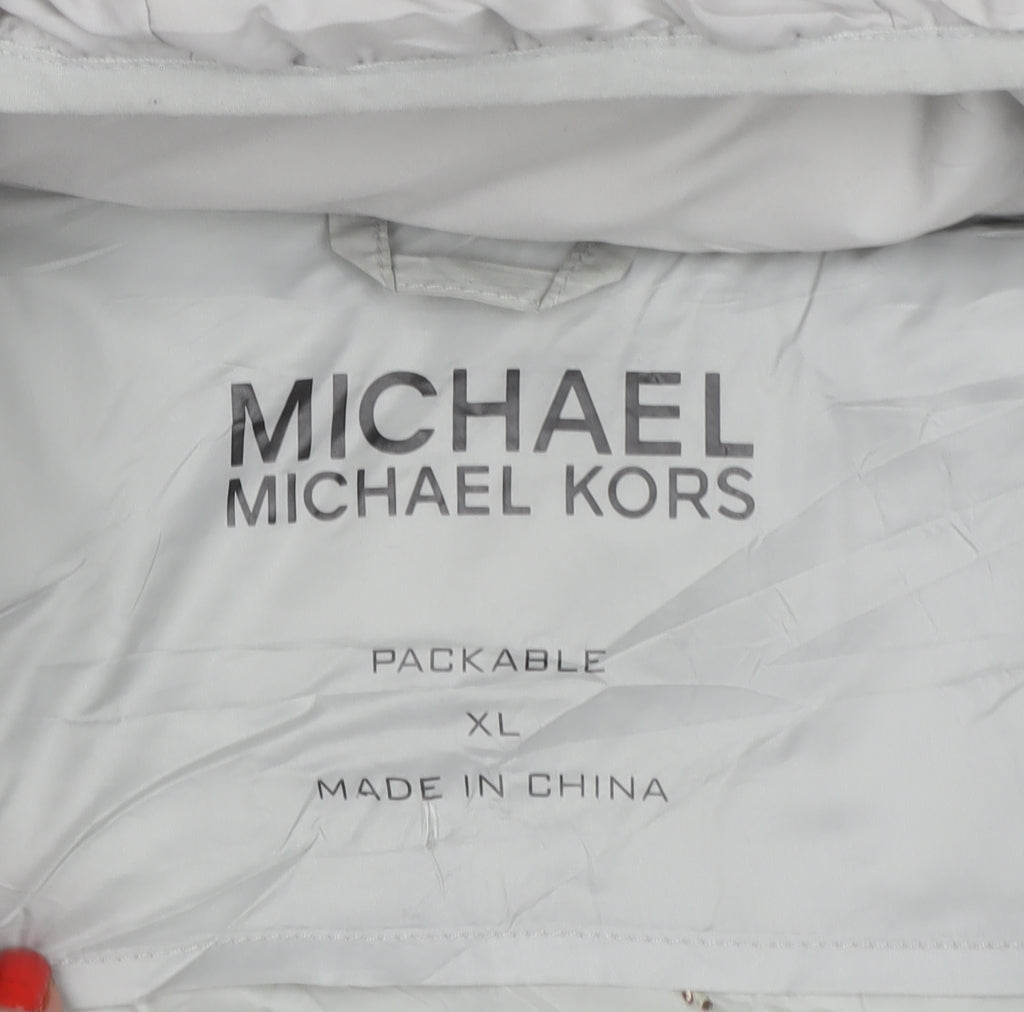 Michael Michael Kors Women Grey XL Hooded Packable Puffer Jacket