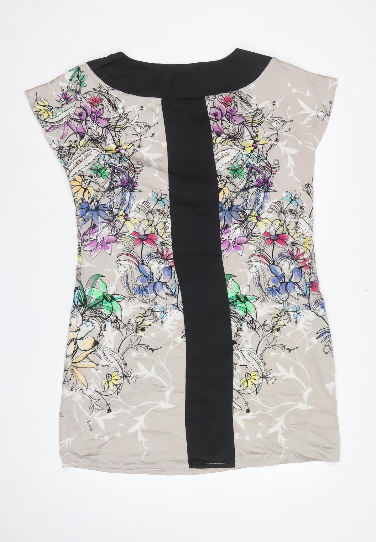 South Women Multicoloured Floral Shift Dress UK 16 Cap Sleeve