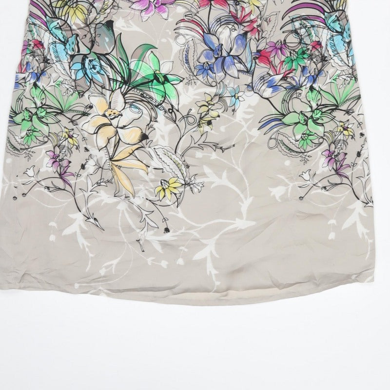South Women Multicoloured Floral Shift Dress UK 16 Cap Sleeve