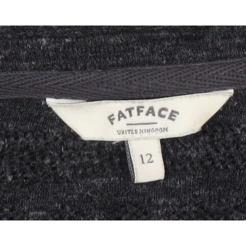 FatFace Women’s Black Size 12 V-Neck Twist Front Knit Jumper
