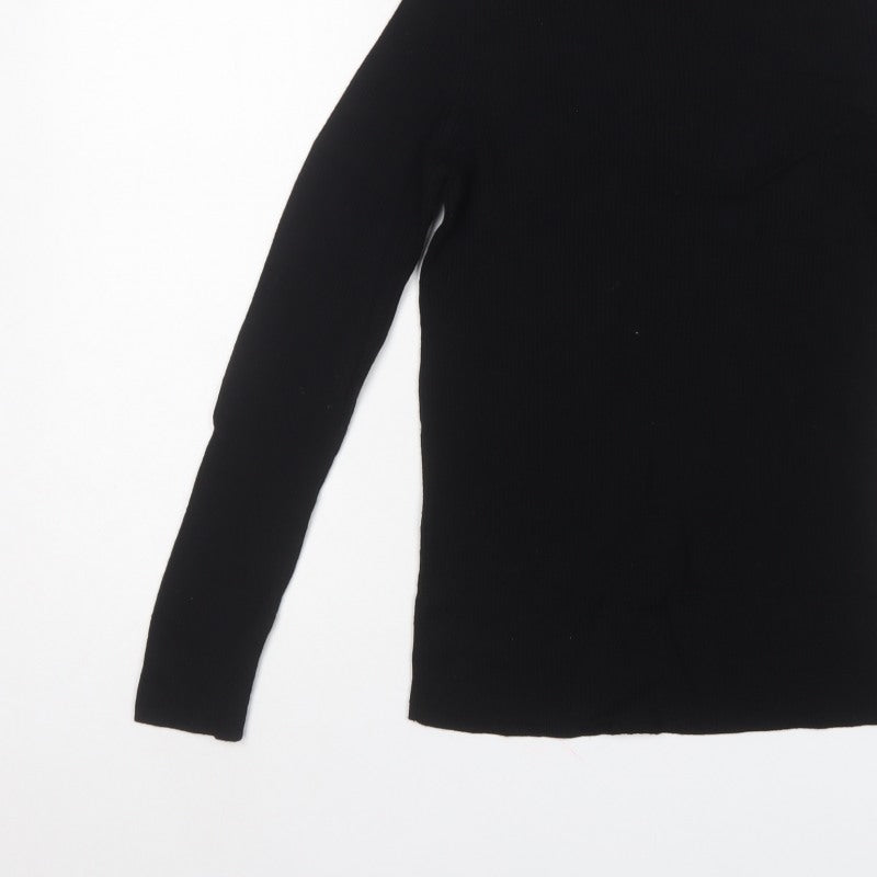 Uniqlo Women’s Black M 100% Wool Roll Neck Knit Jumper