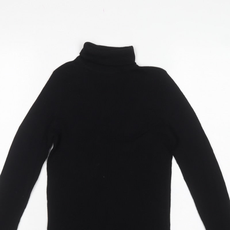 Uniqlo Women’s Black M 100% Wool Roll Neck Knit Jumper