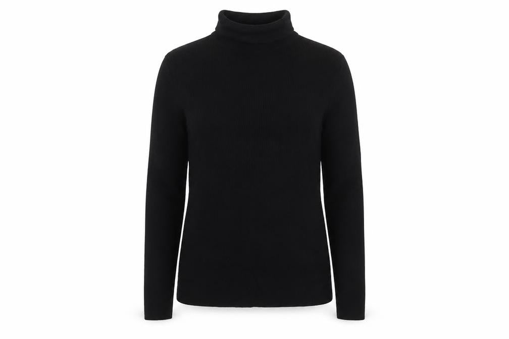 Uniqlo Women’s Black M 100% Wool Roll Neck Knit Jumper