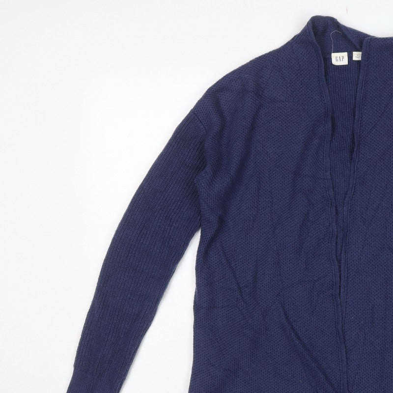 GAP Women’s Navy Blue M Open Knit Longline Cotton Cardigan