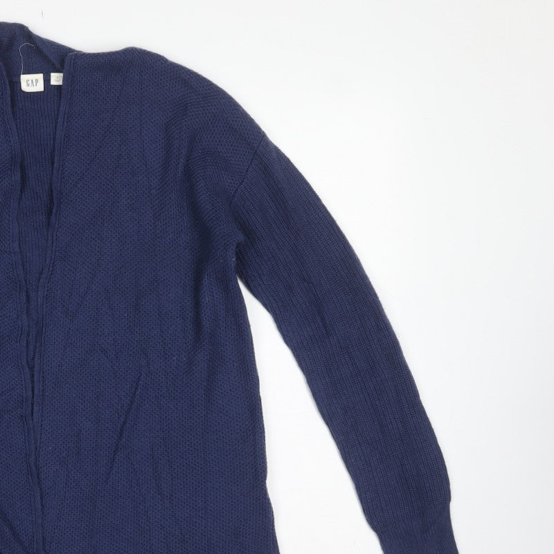 GAP Women’s Navy Blue M Open Knit Longline Cotton Cardigan