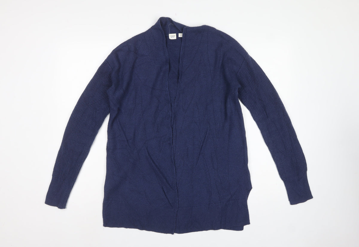 GAP Women’s Navy Blue M Open Knit Longline Cotton Cardigan