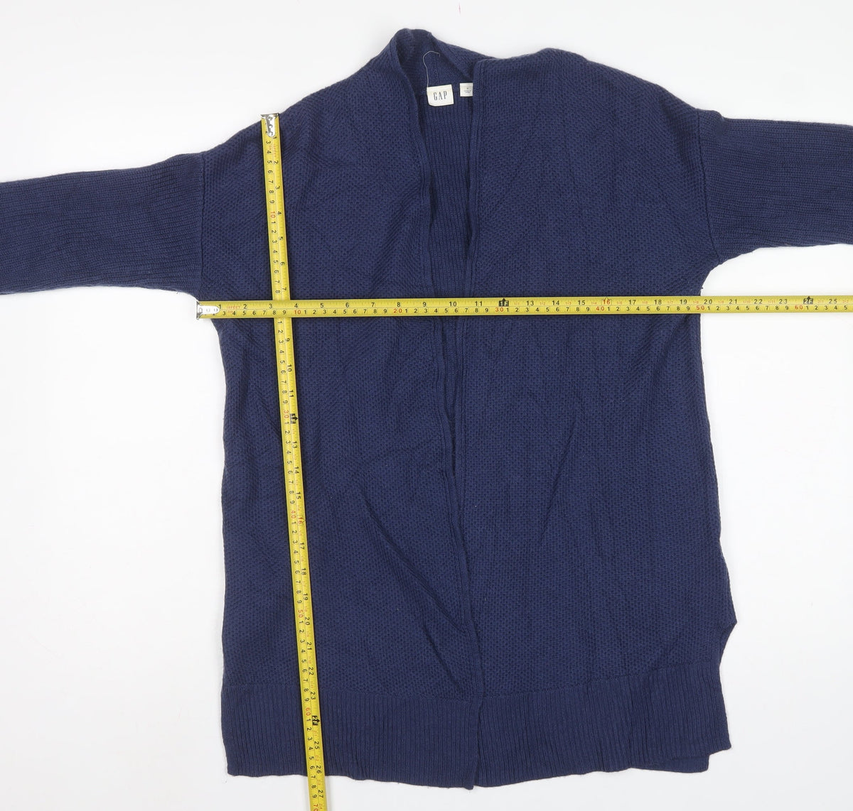 GAP Women’s Navy Blue M Open Knit Longline Cotton Cardigan