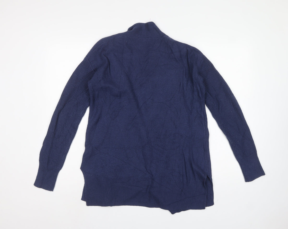 GAP Women’s Navy Blue M Open Knit Longline Cotton Cardigan