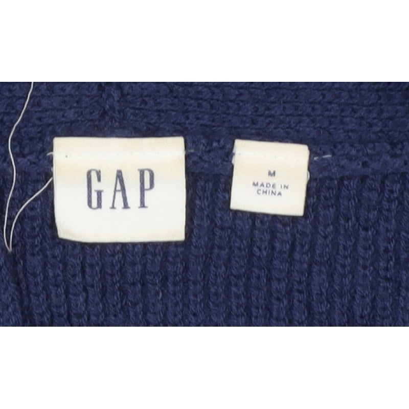 GAP Women’s Navy Blue M Open Knit Longline Cotton Cardigan