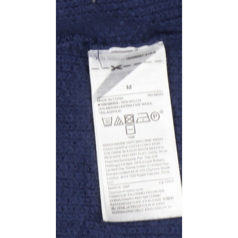 GAP Women’s Navy Blue M Open Knit Longline Cotton Cardigan